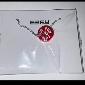 Carnival Cruise NECKLACE Silver CHAIN 20” Effy With Fun Ships Barrel Red NIP